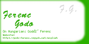 ferenc godo business card
